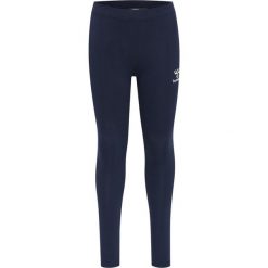 Legginsy dziewczęce Hummel Onze. Niebieskie spodnie sportowe dla dziewczynek Hummel, na lato, bez wzorów, z bawełny, trekkingowe. Za 172.00 zł.