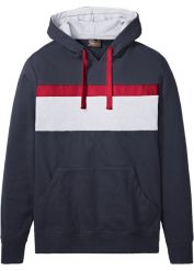 Bluza z kapturem. Niebieskie bluzy męskie bonprix, l, bez wzorów, z kapturem. Za 99.99 zł.