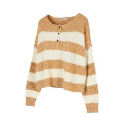 American Eagle Outfitters sweter damski oversize w paski, rozmiar XL. Białe swetry damskie Erima, uniwersalny, bez wzorów, z bawełny, bez kołnierzyka, bez ramiączek, długie, bez kaptura. Za 303.99 zł.