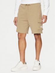 Calvin Klein Jeans Szorty sportowe J30J327284 Beżowy Regular Fit. Brązowe krótkie spodenki sportowe męskie Calvin Klein Jeans, l, bez wzorów, z bawełny. Za 209.99 zł.