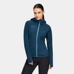 Bluza polarowa turystyczna z kapturem damska Alpinus Oeta. Niebieskie bluzy damskie Alpinus, l, bez wzorów, z polaru, z kapturem. Za 339.00 zł.