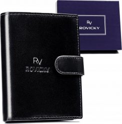 Rovicky Portfel męski wyposażony w system RFID wykonany ze skóry naturalnej - Rovicky NoSize. Portfele męskie ROVICKY, bez wzorów, ze skóry. Za 129.01 zł.