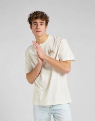 LEE LOGO LOOSE TEE MĘSKI T-SHIRT KOSZULKA ECRU L65FFQNQ 112145349. T-shirty męskie Lee, l, bez wzorów, bez kołnierzyka. Za 99.99 zł.