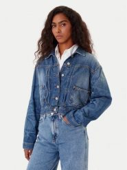 Tommy Jeans Kurtka jeansowa DW0DW21061 Granatowy Regular Fit. Niebieskie kurtki damskie Tommy Jeans, m, bez wzorów, z bawełny, bez kaptura. Za 489.99 zł.