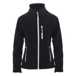 Kurtka Damska Antartida Soft Shell. Czarne kurtki sportowe damskie ROLY, xl, bez wzorów, bez kaptura, trekkingowe. Za 146.99 zł.