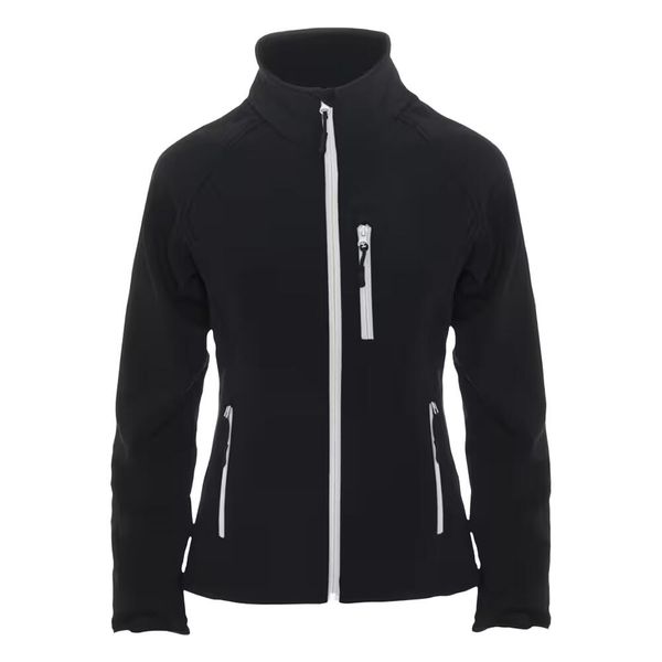 Kurtka Damska Antartida Soft Shell. Czarne kurtki damskie ROLY, xl, bez wzorów, bez kaptura, trekkingowe. Za 139.99 zł.