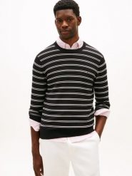 Tommy Hilfiger sweter z dzianiny Mężczyźni Bawełna czarny, XL. Czarne swetry przez głowę męskie Tommy Hilfiger, m, bez wzorów, z bawełny, bez kołnierzyka. Za 279.95 zł.