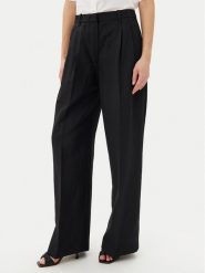 Tommy Hilfiger Spodnie materiałowe WW0WW45460 Czarny Relaxed Fit. Czarne spodnie materiałowe damskie Tommy Hilfiger, bez wzorów, z materiału. Za 399.99 zł.