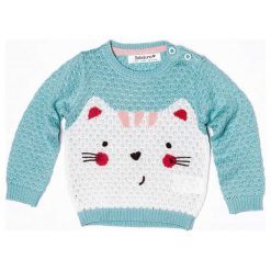 Minoti Sweter Dziewczęcy Z Kotem Ii 68 - 74 Turkusowy. Swetry dla dziewczynek marki Minoti. Za 75.00 zł.