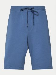 Hanro Szorty sportowe Natural Living 75960 Niebieski Regular Fit. Niebieskie krótkie spodenki sportowe męskie Hanro, l, bez wzorów, z bawełny. Za 359.99 zł.