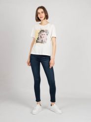 Patrizia Pepe T-Shirt | 8M1161/A8R8 | Kobieta | Biały. Białe t-shirty damskie Patrizia Pepe, m, bez wzorów, z bawełny, bez kołnierzyka. W wyprzedaży za 199.00 zł.