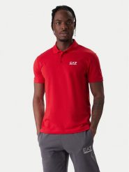 EA7 Emporio Armani Polo 8NPF14 PJVQZ U5072 Czerwony Regular Fit. Czerwone koszulki polo męskie EA7 Emporio Armani, m, bez wzorów, z bawełny, bez ramiączek. Za 359.99 zł.