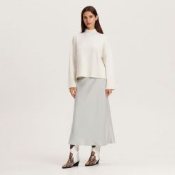 Spódnica maxi z lyocellu - jasnoszary. Szare spódnice damskie Reserved, l, bez wzorów, z lyocellu, maxi, proste. W wyprzedaży za 35.99 zł.