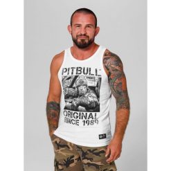 Tank męski Pitbull Top Slim Fit Drive. Białe buty sportowe męskie PITBULL, m, bez wzorów, bez kołnierzyka. Za 79.99 zł.