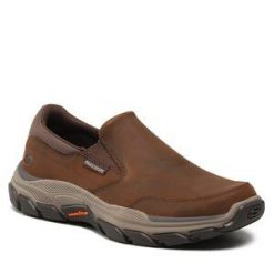 Półbuty Skechers. Brązowe półbuty na co dzień męskie Skechers, bez zapięcia. Za 279.99 zł.