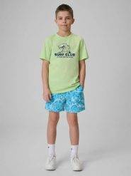 Spodenki plażowe boardshorty chłopięce 4F 4FJRSS26UBDSM212. Niebieskie szorty dla chłopców 4f, bez wzorów, z elastanu. Za 68.99 zł.