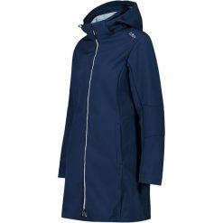 Kurtka parka z kapturem, zapinana na zamek dla kobiet CMP. Czarne parki damskie CMP, bez wzorów, z materiału, z kapturem. Za 425.15 zł.