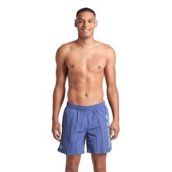 Spodenki plażowe Arena Logotype Beach Boxer. Niebieskie kąpielówki męskie Arena, m, bez wzorów, z materiału, do pływania. Za 119.99 zł.