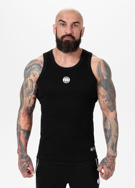 Tank top sportowy męski Pitbull West Coast Tank Top Small Logo. Czarne t-shirty męskie PITBULL, m, bez wzorów, z bawełny, sportowe, bez kołnierzyka. Za 99.00 zł.