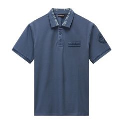 Koszulka polo męska Napapijri E-Amundsen 1. Niebieskie koszulki polo męskie Napapijri, m, bez wzorów, bez ramiączek. Za 239.99 zł.