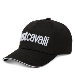 Czapka z daszkiem Just Cavalli. Czarne czapki i kapelusze damskie Just Cavalli, bez wzorów. Za 129.99 zł.
