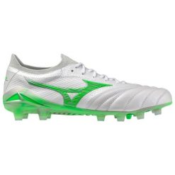 Buty piłkarskie Mizuno Morelia Neo Beta Japan MD. Białe buty sportowe męskie Mizuno, z materiału, bez zapięcia, do piłki nożnej. W wyprzedaży za 1,171.30 zł.