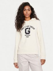 Gant Bluza Logo 4200847 Écru Relaxed Fit. Bluzy damskie GANT, xs, bez wzorów, z bawełny, bez kaptura. Za 299.99 zł.