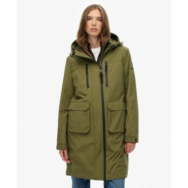 Parka damska z kapturem Superdry Longline. Zielone kurtki damskie Superdry., xl, bez wzorów, z materiału, z kapturem. Za 587.45 zł.