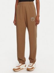 PINKO Spodnie dresowe Plumcake 104790 A2RO Brązowy Regular Fit. Brązowe spodnie dresowe damskie Pinko, s, bez wzorów, z bawełny. Za 859.99 zł.
