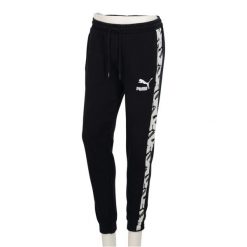 Second life - Spodnie dresowe męskie Puma czarne - Jak nowy. Czarne spodnie sportowe męskie Puma, l, bez wzorów, z dresówki, do biegania. Za 85.16 zł.
