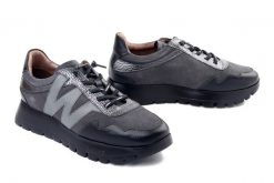 Wonders A-24110 gris, półbuty damskie. Szare półbuty damskie Wonders, bez wzorów, ze skóry, bez obcasa, na platformie, bez zapięcia. Za 659.90 zł.
