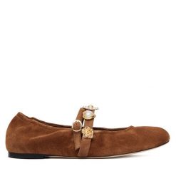 Baleriny Stuart Weitzman. Brązowe baleriny damskie Stuart Weitzman, bez wzorów, bez obcasa. Za 2,079.00 zł.