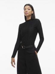 Vila koszulka z długim rękawem - VISagara Kobiety czarny, XS. Czarne t-shirty damskie Vila, xs, bez wzorów, z koronki, klasyczne, bez kołnierzyka. Za 59.95 zł.