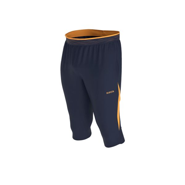 Spodnie piłkarskie Kipsta CLR 3/4. Brązowe spodnie sportowe męskie KIPSTA, l, bez wzorów, z elastanu, na fitness i siłownię. Za 89.99 zł.
