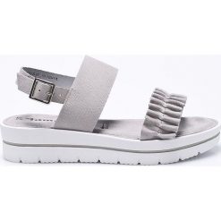 Tamaris - Sandały. Szare klapki damskie Tamaris, bez wzorów, z materiału, bez obcasa, na obcasie, bez zapięcia. W wyprzedaży za 159.90 zł.