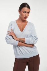 Sweter damski z wełną i jedwabiem ELISABETTA FRANCHI. Swetry damskie Elisabetta Franchi, bez wzorów, z wełny, bez kołnierzyka, bez ramiączek, bez kaptura. Za 1,559.00 zł.