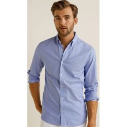 Mango Man - Koszula Quiana. Szare koszule męskie Mango Man, z bawełny, button down, z długim rękawem. Za 199.90 zł.