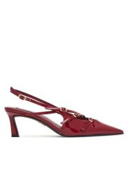 Steve Madden Czółenka Liana SM11003386 Bordowy. Czerwone czółenka damskie Steve Madden, bez wzorów, ze skóry, bez obcasa, bez zapięcia. Za 359.99 zł.