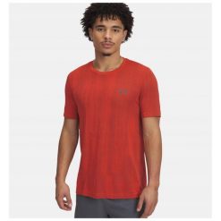 T-Shirt Męski Under Armour Koszulka Męska Sportowa Szybkoschnąca. Czerwone koszulki sportowe męskie Under Armour, m, bez wzorów, bez kołnierzyka, bez ramiączek, do biegania. Za 199.99 zł.