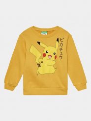 United Colors Of Benetton Bluza POKEMON 3J73G10CO Żółty Regular Fit. Żółte bluzy dla chłopców United Colors Of Benetton, bez wzorów, z bawełny, bez ramiączek, bez kaptura. Za 129.99 zł.