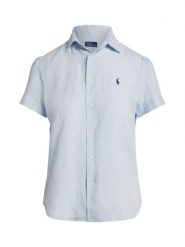 Polo Ralph Lauren Koszula 211973366504 Niebieski jasny Regular Fit. Niebieskie bluzki damskie Polo Ralph Lauren, m, bez wzorów, ze lnu, bez kołnierzyka, bez ramiączek. Za 729.99 zł.