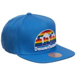 Mitchell & Ness czapka z daszkiem NBA Denver Nuggets NBA Team Ground. Niebieskie czapki i kapelusze męskie Mitchell & Ness, bez wzorów, sportowe. Za 149.00 zł.