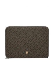 Tommy Hilfiger Etui na laptopa Th Icon Laptop Case Mono Print AW0AW18929 Czarny. Czarne torby na laptopa damskie Tommy Hilfiger, bez wzorów, ze skóry. Za 369.99 zł.