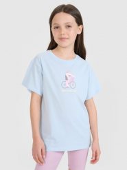 4F T-shirt regular z nadrukiem dziewczęcy - niebieski 146 (10-11 lat). Niebieskie t-shirty i topy dla dziewczynek 4f, bez wzorów, z bawełny, bez ramiączek. W wyprzedaży za 29.99 zł.