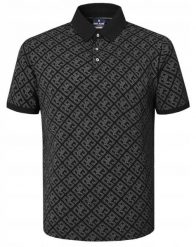 Bawełniana, Męska Koszulka Polo - Pako Jeans - Czarna, Wzór. Czarne koszulki polo męskie Pako Jeans, l, bez wzorów, z bawełny, casualowe, bez ramiączek. Za 129.00 zł.