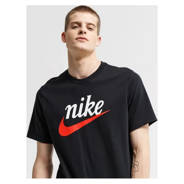 Nike Koszulka Ss M Nsw Ss Heritage+ Hbr , czarny, rozmiar M. Czarne koszulki sportowe męskie Nike, m, bez wzorów, z bawełny, bez kołnierzyka, bez ramiączek, climacool (adidas). Za 119.99 zł.