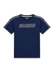 Guess T-Shirt L4YI50 J1314 Granatowy Regular Fit. Niebieskie t-shirty dla chłopców Guess, z aplikacjami, z bawełny, bez ramiączek. Za 139.99 zł.