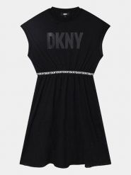DKNY Sukienka codzienna D32898 S Czarny Regular Fit. Czarne sukienki dla dziewczynek DKNY, bez wzorów, z syntetyku, bez ramiączek. Za 299.99 zł.