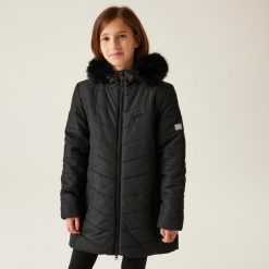 Dziecięca kurtka turystyczna parka zimowa Fabrizia. Brązowe kurtki i płaszcze dla dziewczynek Regatta, na zimę, bez wzorów, bez kaptura. W wyprzedaży za 84.99 zł.