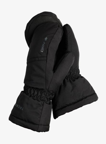 Rękawiczki dziecięce Trekmates Beacon DRY Mitten. Czarne rękawiczki dziecięce TREKMATES, bez wzorów, z materiału. Za 51.69 zł.